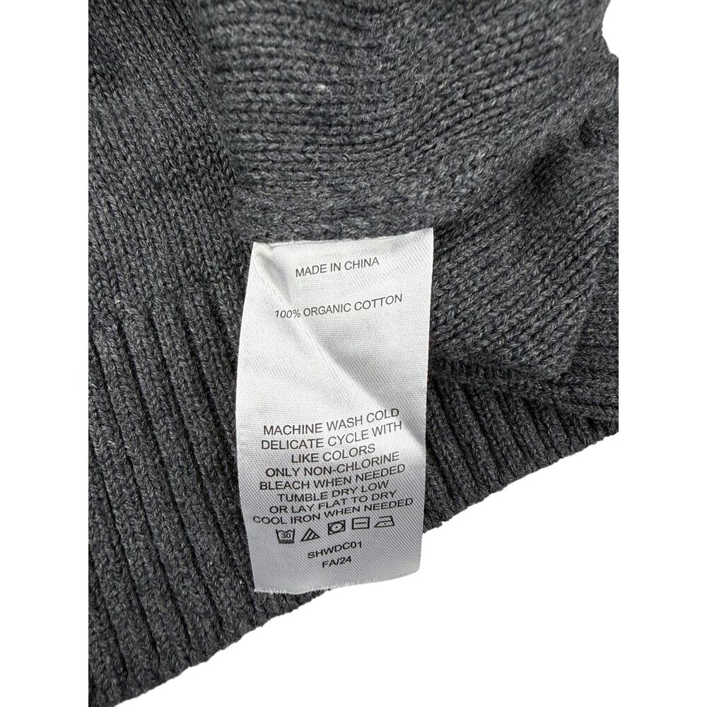 QUINCE Organic Cotton Cropped Cardigan Size Small Charcoal Gray - Picture 5 of 6